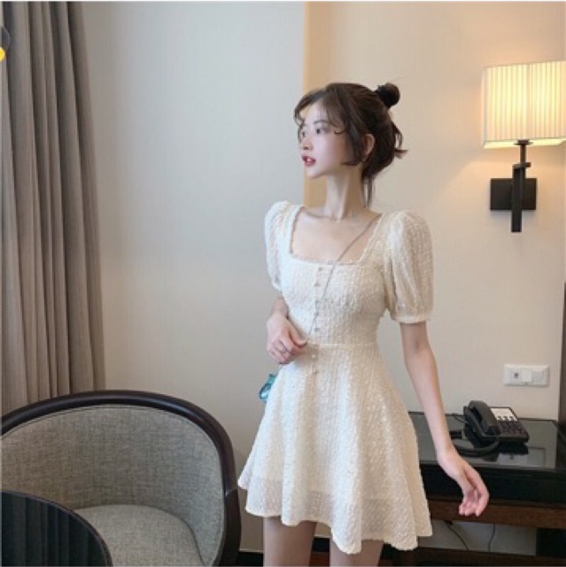 (r140) đầm ulzzang công chúa đính ngọc(có hình thật)