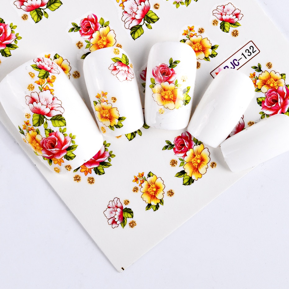 [Hàng mới về] 55 miếng dán hình hoa trang trí móng tay
