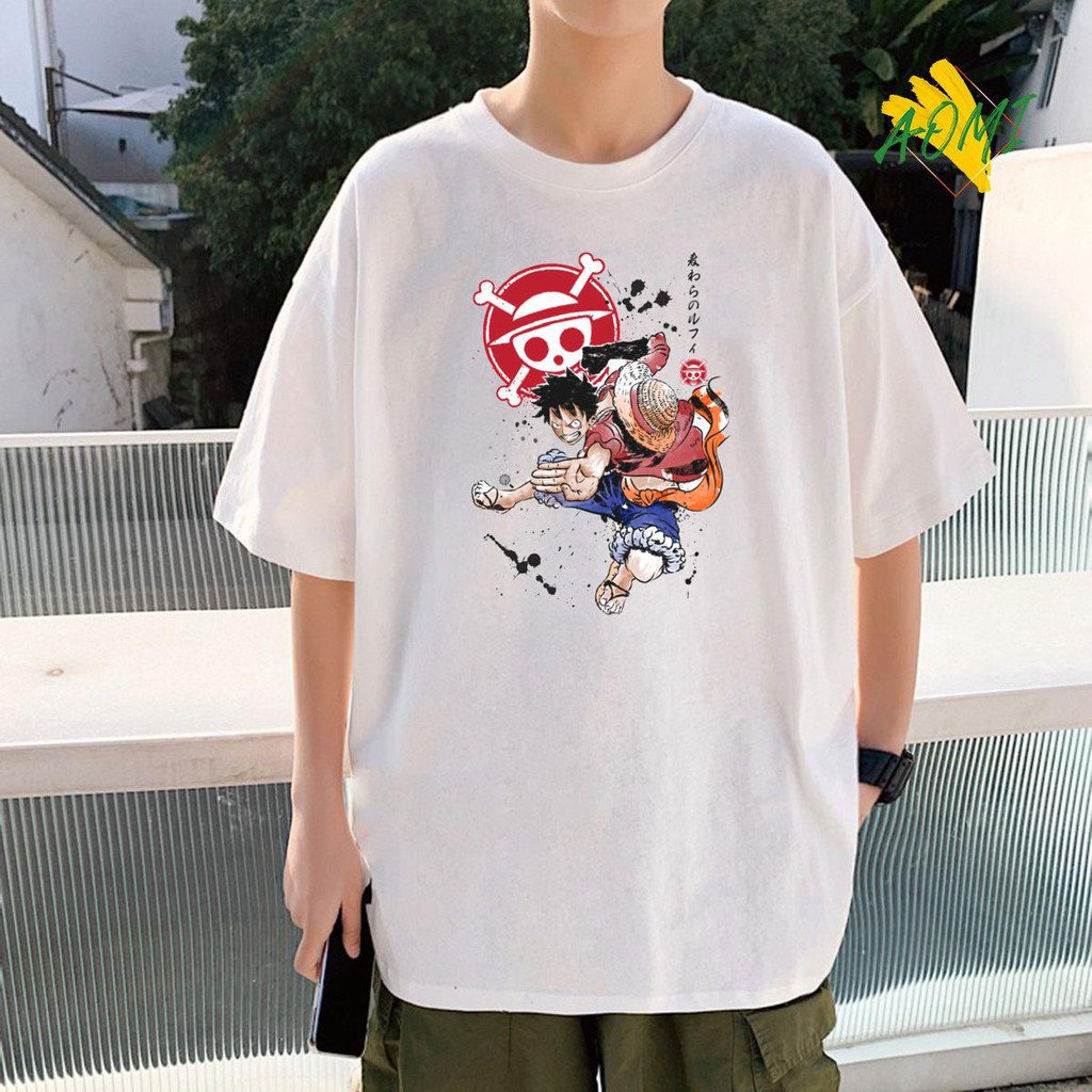ÁO THUN UNISEX AOMI ĐẶC BIỆT ONE PIECE LUFFY PUCH LUFY TAY NGẮN TAY LỠ NAM NỮ AOMIVN THỜI TRANG