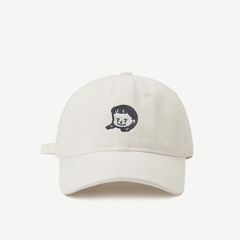 Mũ lưỡi trai LINJW chất liệu cotton mềm thêu hoạt hình phong cách Hàn Quốc 2021