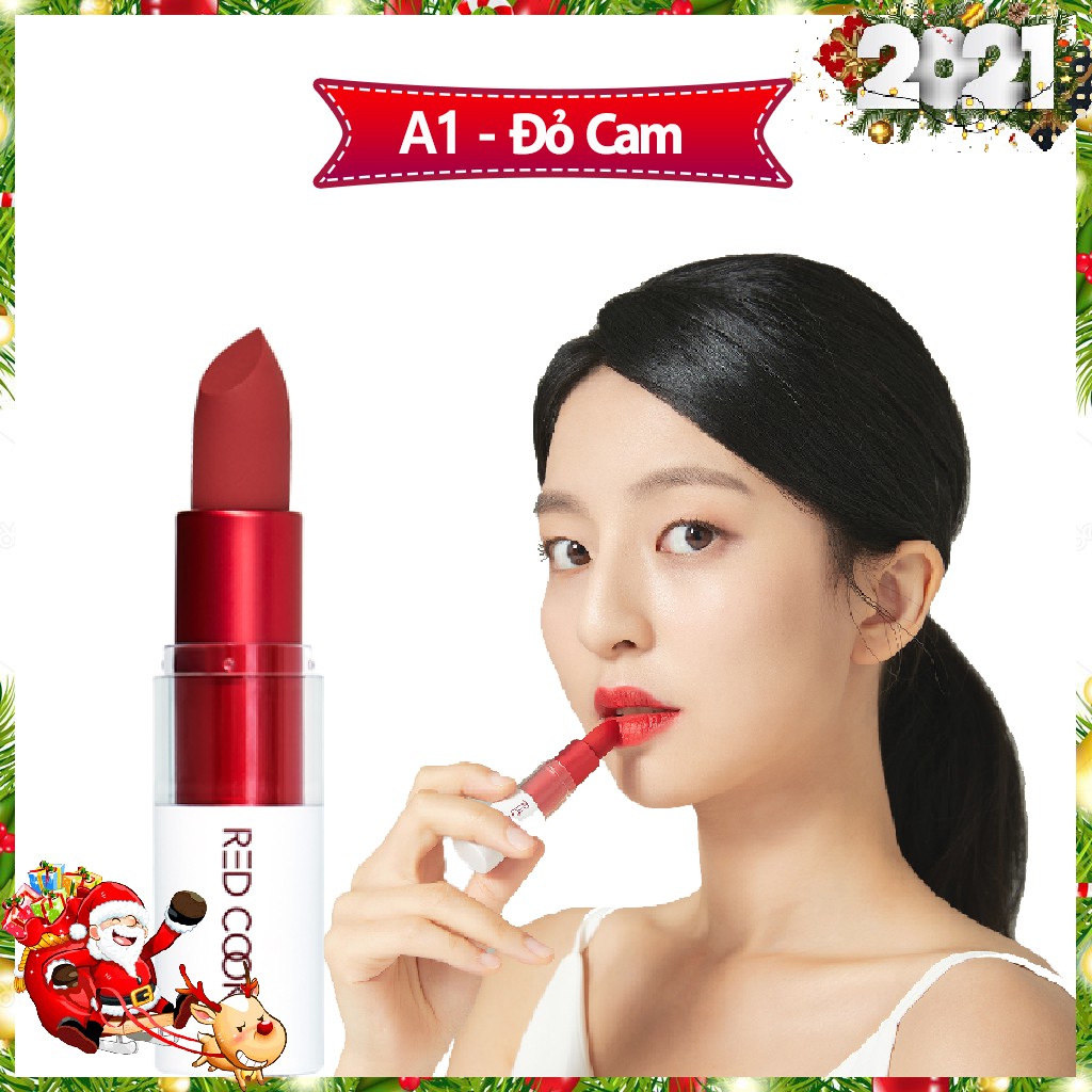 Son lì mịn, mềm môi, bền màu, không nặng môi RED COOKIES MARSHMALLOW POWDER LIPSTICK A1 Twenteen Red( Đỏ cam) 3.5g