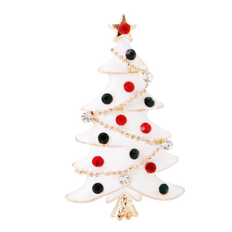 Trâm Cài Áo Hình Cây Thông Giáng Sinh Đính Kim Cương Giả