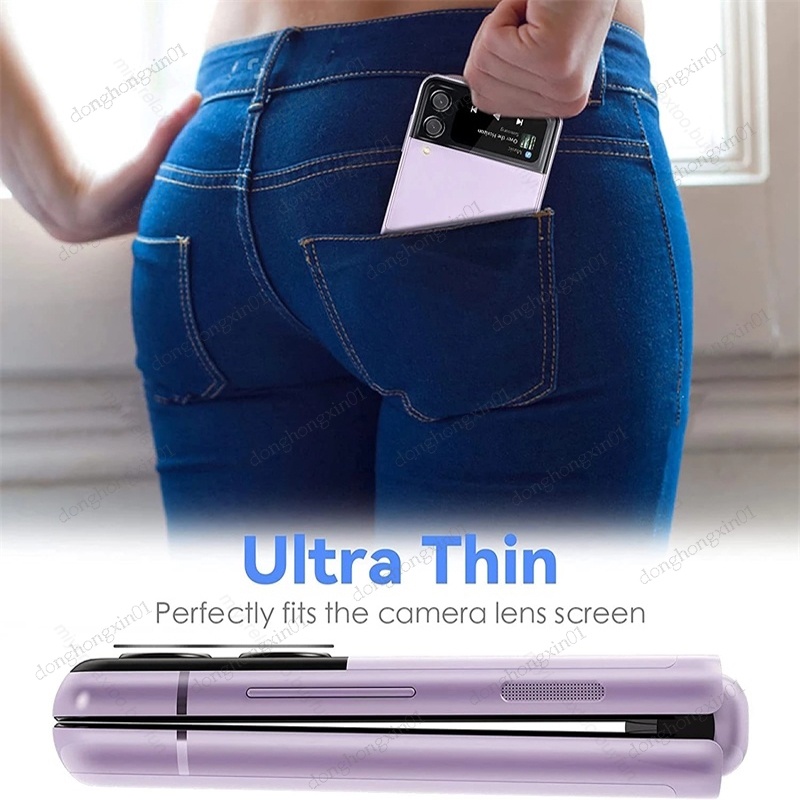 Set 2 Kính Cường Lực Cong 3D Bảo Vệ Camera Cho Samsung Galaxy Z Flip 4 5G Sumsung ZFlip4 Z Flip 4