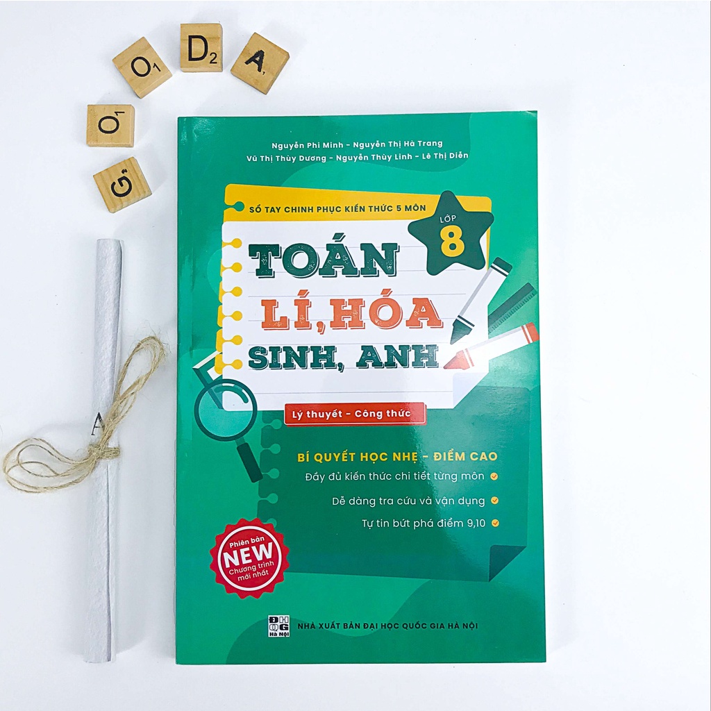 Sách Sổ Tay Chinh Phục Kiến Thức 5 Môn Toán - Lí - Hóa - Sinh - Anh Lớp 8