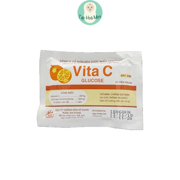Kẹo ngậm Vita C Glucose, vitamin C gói 24 viên - Tạp hoá mint
