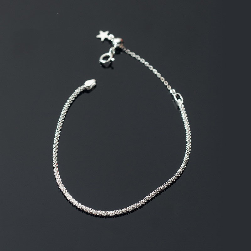 Vòng tay bạc nữ s925 kiểu chuỗi Gypsophila thả ngôi sao S3878 - AROCH Jewelry