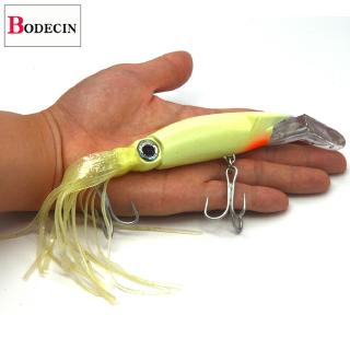 Mồi câu cá nhân tạo hình con mực 14cm 39g
