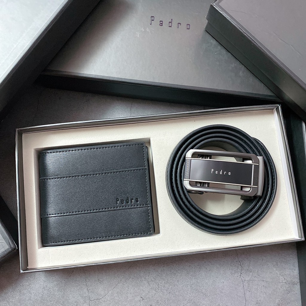 Set nịt ví nam pedro da thật fullbox snv v242