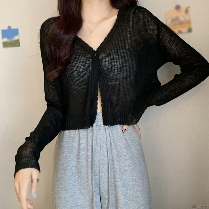 Áo Cardigan Dệt Kim Cổ Chữ V Thời Trang Mùa Hè | BigBuy360 - bigbuy360.vn