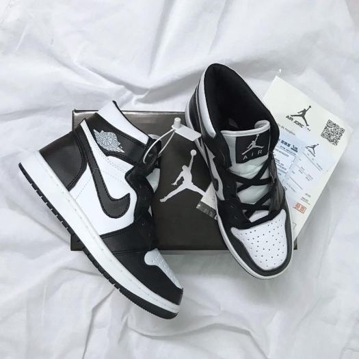 Giày Thể Thao Nam Nữ JD CAO Cổ Đen Trắng, Giày Nike Air Jodan 1 High Panda Nam Nữ Cao Cấp Full Bill