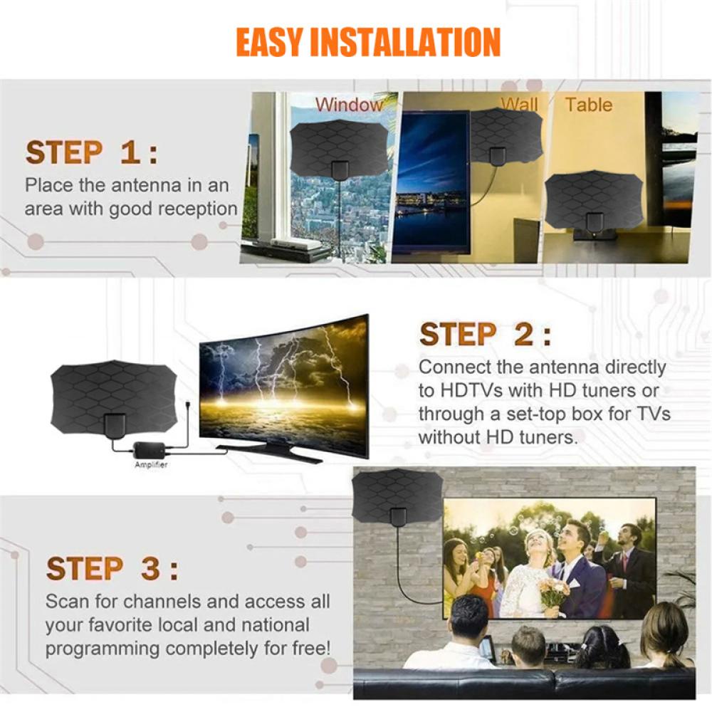 Ăng Ten Khuếch Đại Tín Hiệu Kỹ Thuật Số HDTV Phạm Vi 800 Dặm 4K 1080P D7I5 Và Phụ Kiện