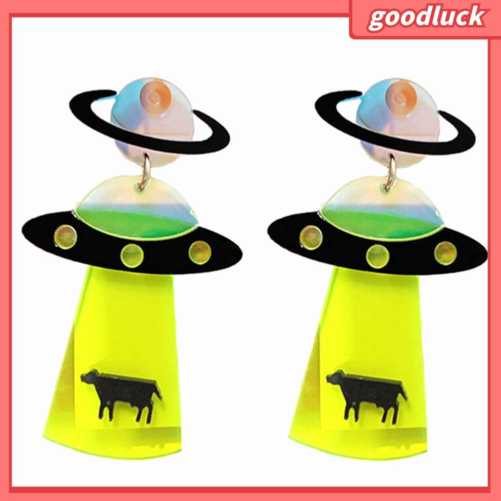 Khuyên Tai Nữ Hình Người Ngoài Hành Tinh Chất Liệu Acrylic