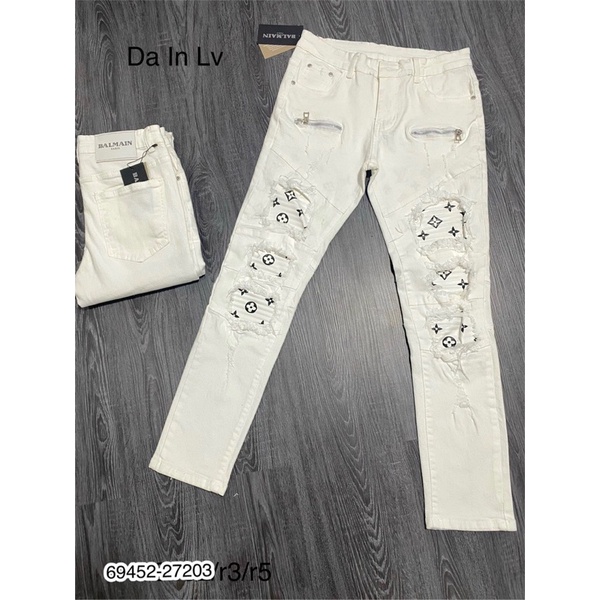 [Có video]Quần Jean nam AMIRI rách cao cấp -Quần bò nam vá da rach siêu chất