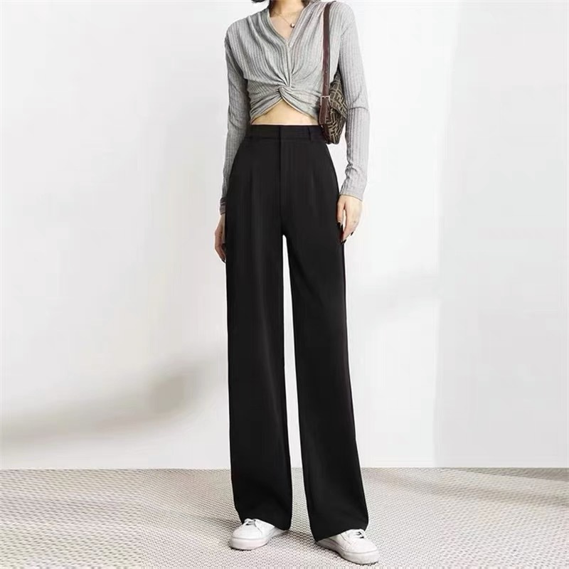 Quần dài IELGY lưng cao dáng rộng mỏng thời trang cá tính thông dụng dành cho nữ