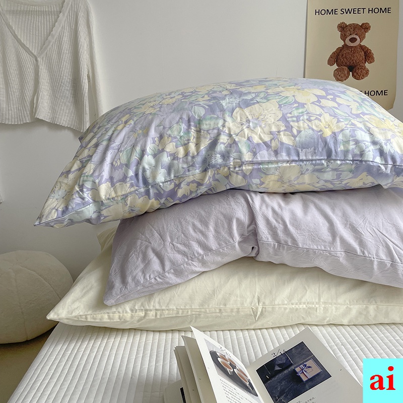Vỏ Gối Đơn Bằng Cotton Nguyên Chất 48 * 74 In Họa Tiết Phong Cách Hàn Quốc