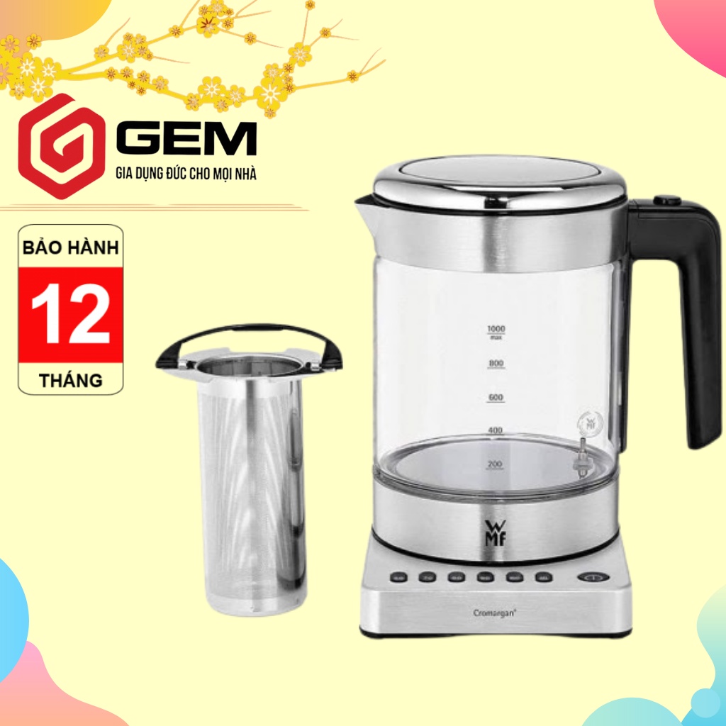 Ấm siêu tốc WMF Kitchen minis 2 in 1 ( 1L 1900w) có thể đun trà/ nước lọc