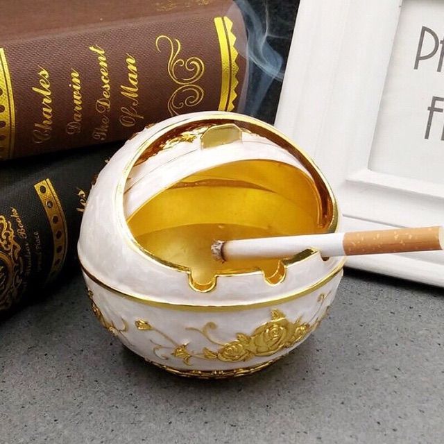 Gạt tàn thuốc hợp kim hoàng gia cao cấp màu vàng