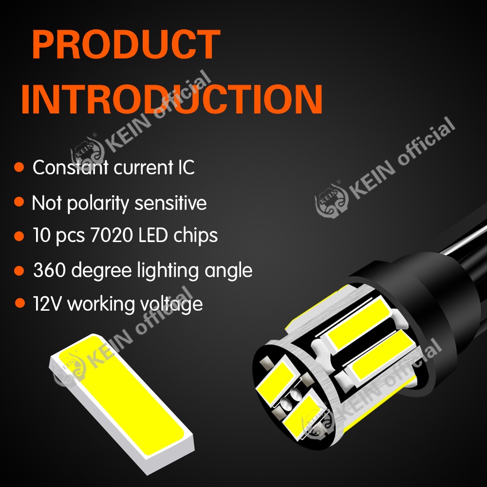 Đèn Led Tín Hiệu Ánh Sáng Trắng Xanh Dương T10 2021NEW W5W 194 168 501 10SMD 7020 Cho Xe Hơi Xe Máy