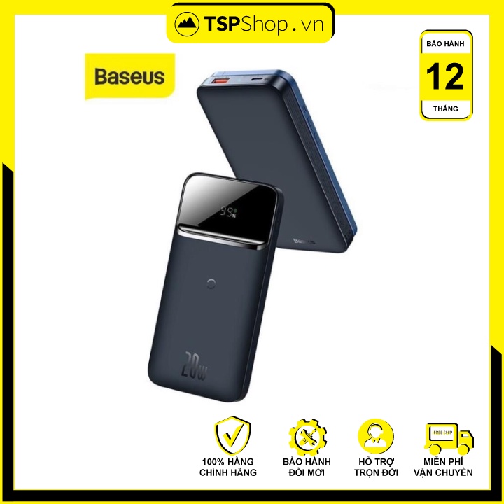 Pin dự phòng sạc không dây tích hợp nam châm Baseus Magnetic Wireless Quick Charging Power Bank (10000mAh, PD 20W)