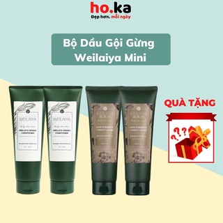 Bộ Dầu Gội Gừng Weilaiya MIni Giảm Rụng Kích Mọc Tóc, Hỗ Trợ Giảm Gầu, Mini Size (gội 20ml + xả 20ml)
