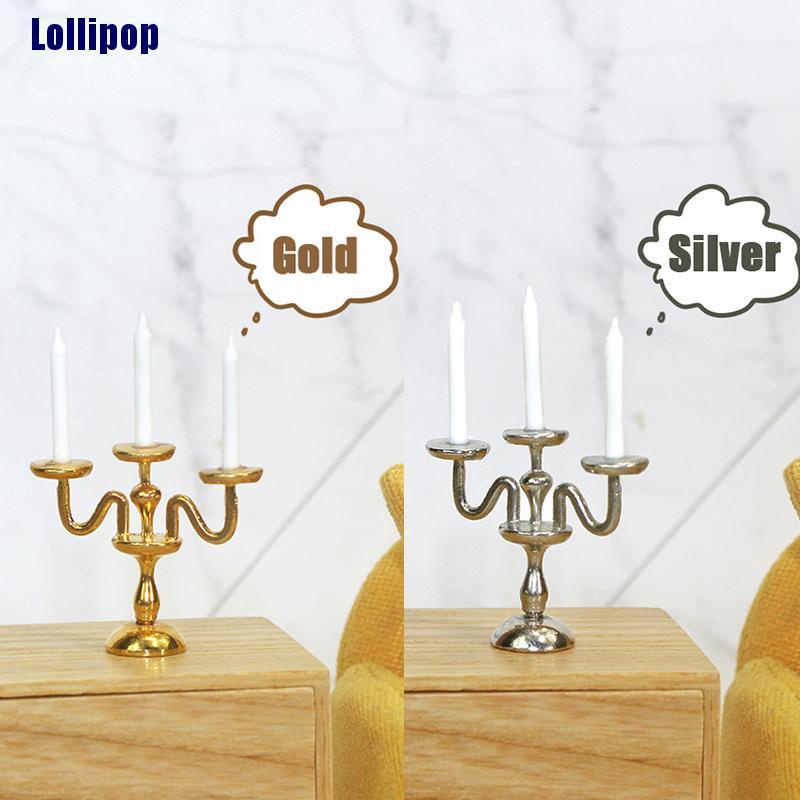 Giá đỡ 3 nến mini 1: 12 cho đồ chơi búp bê