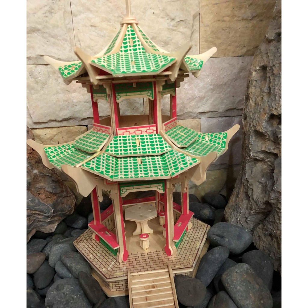 Đồ chơi lắp ráp gỗ 3D Mô hình Tháp Hóng Gió