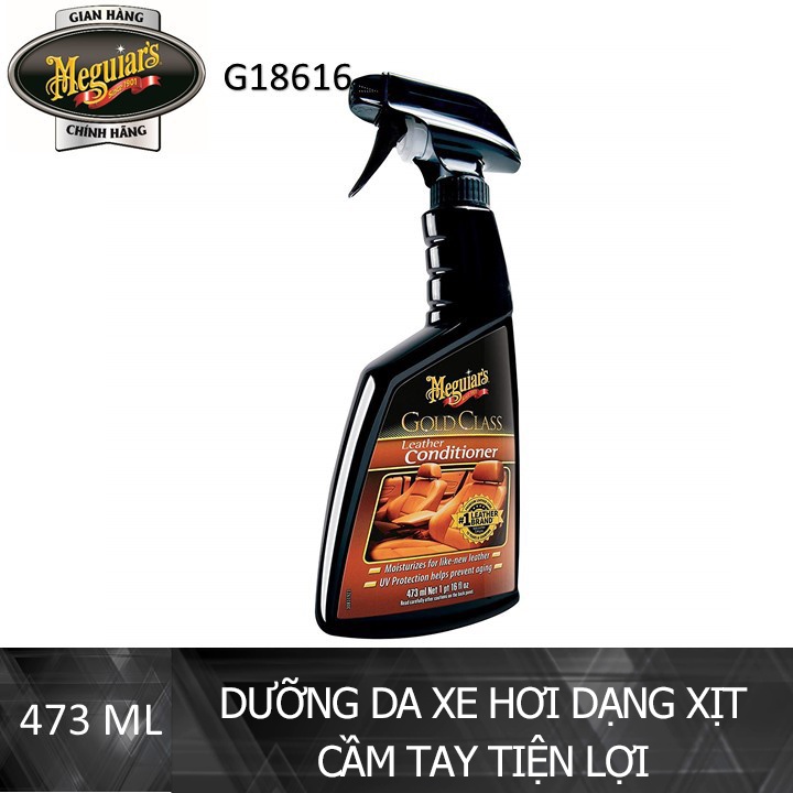 Meguiar's Dưỡng da xe hơi dạng xịt cầm tay tiện lợi - Gold Class Leather Conditioner - G18616, 16 oz/473 ml