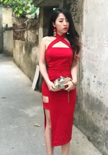 [ Đầm Thiết Kế ] Đầm body dây đan chéo cổ ( kèm ảnh thật )
