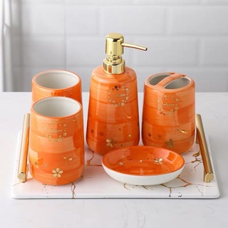 (Có sẵn ) Bộ đồ dùng nhà tắm gốm sứ cao cấp