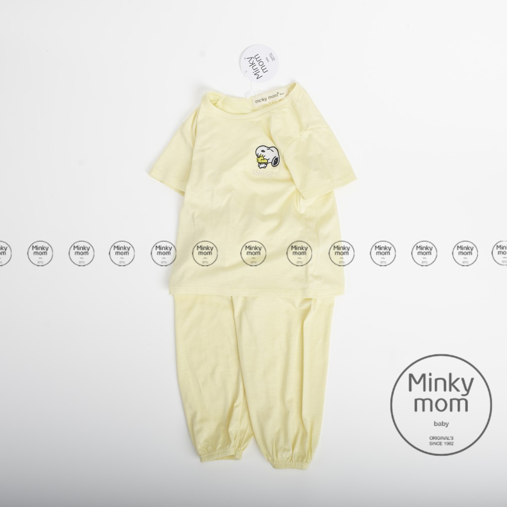 [SALE] Bộ Quần Áo Alibaba Quần Dài Áo Cộc Cho Bé Trai, Bé Gái Minky Mom Vải Thun Lạnh Họa Tiết Snoopy MKMTD2117