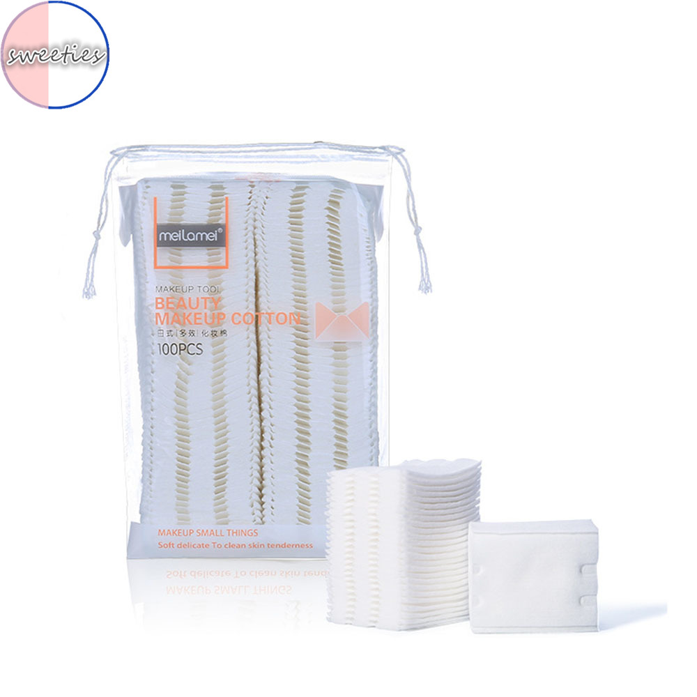 Túi 100 miếng bông tẩy trang sợi không dệt dày dặn chất lượng cao cho nữ