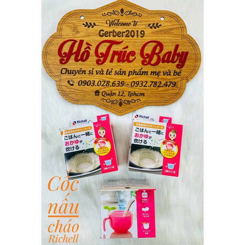 Bộ cốc nấu cháo và cơm nát trong nồi cơm điện Richell Nhật