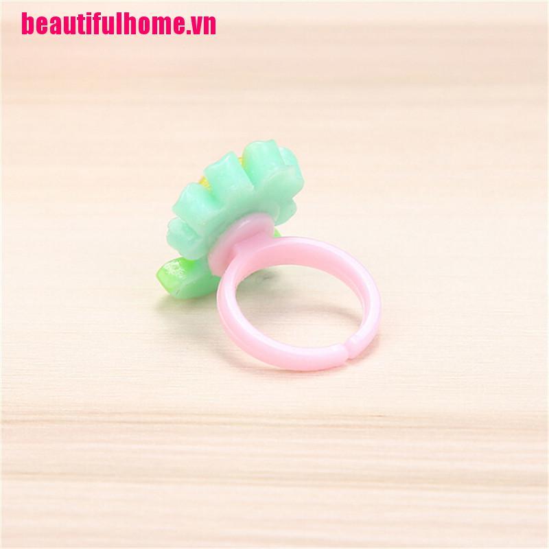 Bộ 10 nhẫn nhựa họa tiết hoạt hình dễ thương