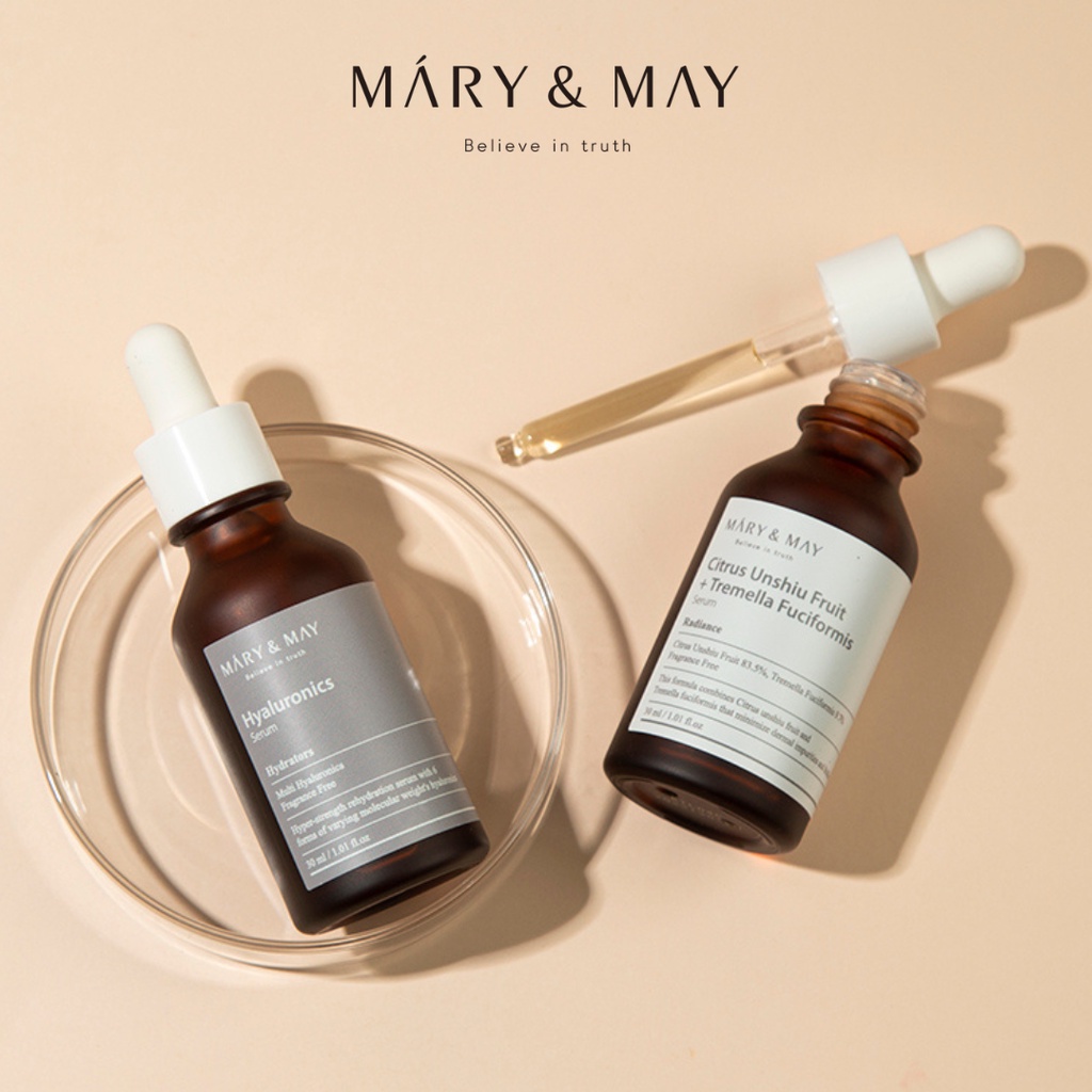Tinh Chất Dưỡng Sáng Da Mary&May Citrus Unshiu + Tremella Fuciformis Serum 30ml