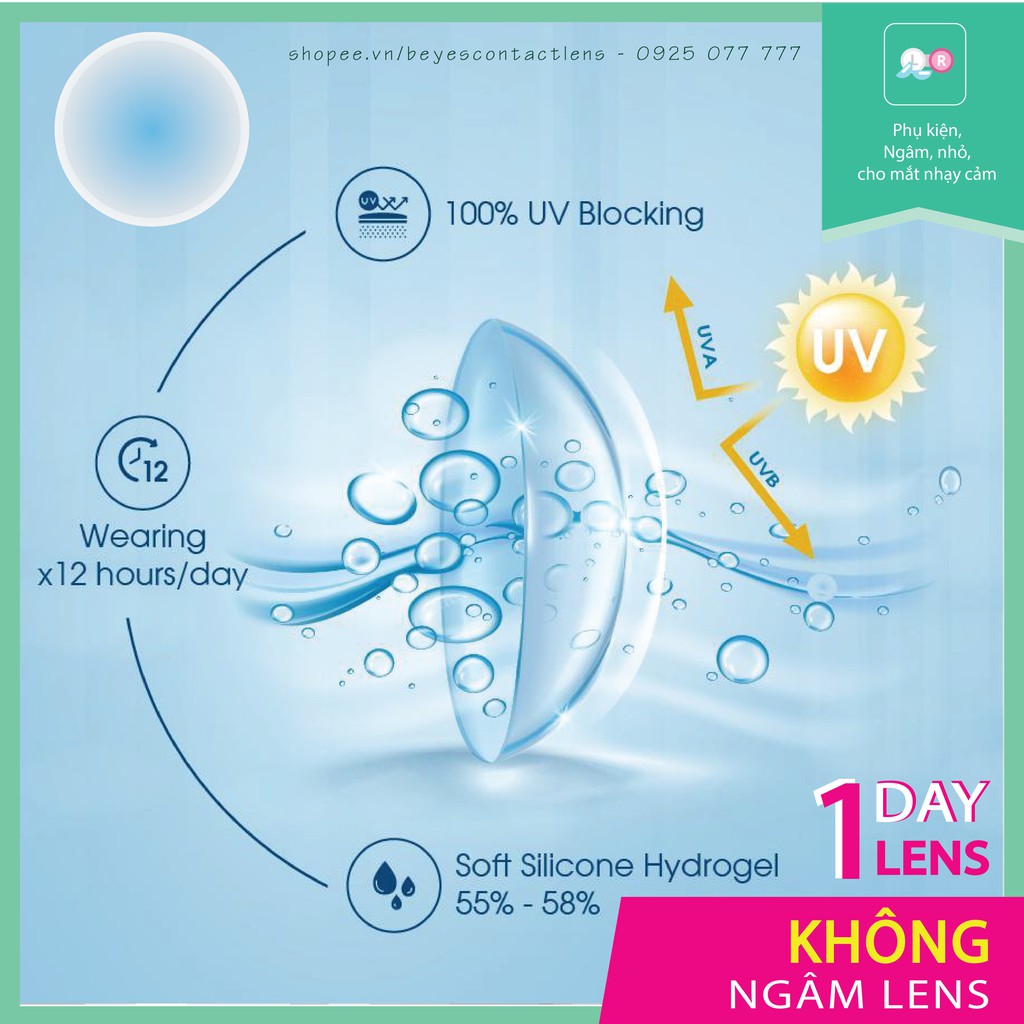 [𝟏 𝐃𝐀𝐘 LENS KHÔNG MÀU] 1 Chiếc kính áp tròng cận loạn 1 ngày Sofclear Gelflex lens dùng 1 ngày ann365 lens | BigBuy360 - bigbuy360.vn