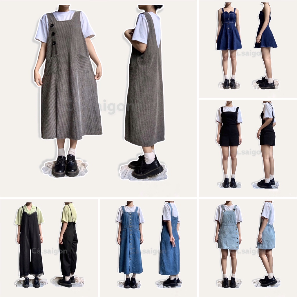 Đầm Yếm Jum jean - vải 2hand có bigsize
