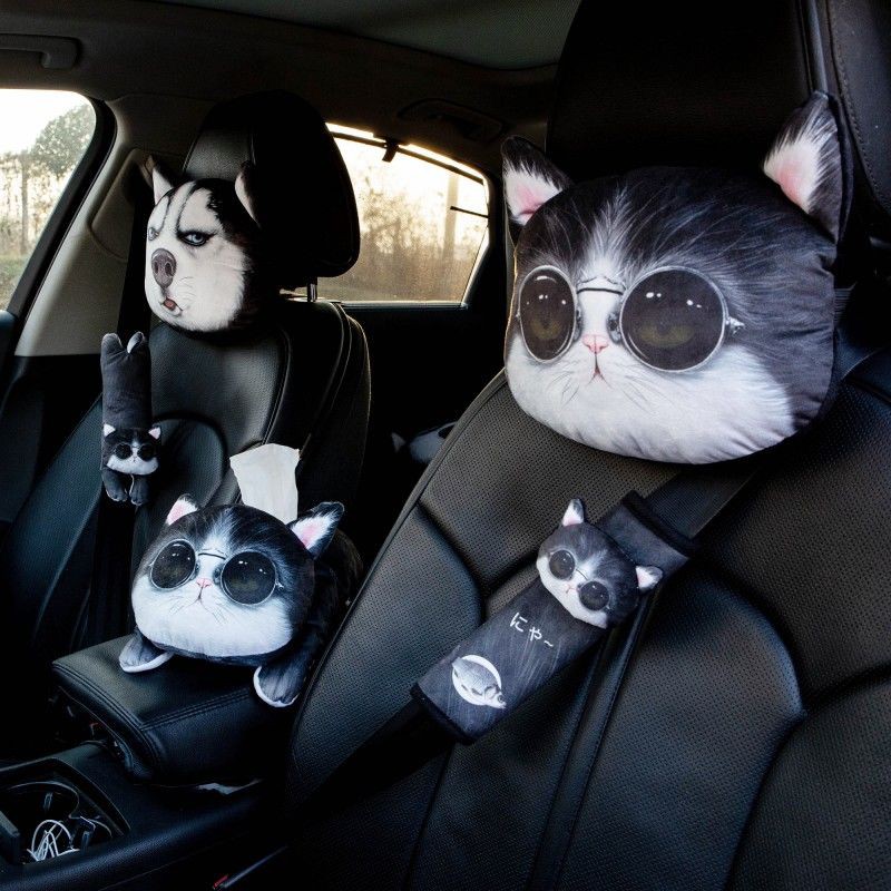 Headrest pillow shape puppy Husky 3D cute tDGp