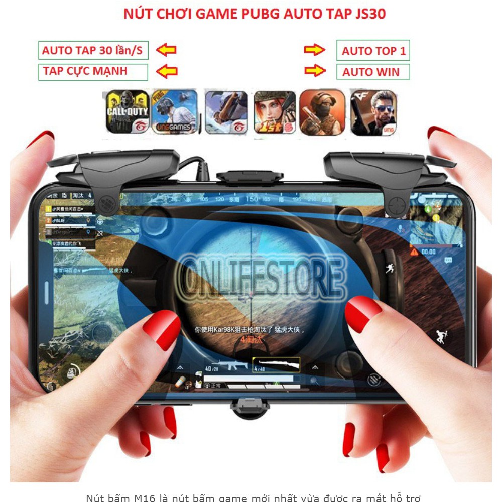 Nút bấm cơ SKS tự động autotap 30 lần/giây cực khủng, tay cầm chơi game PUBG, Call of Duty, ROS, Free Fire