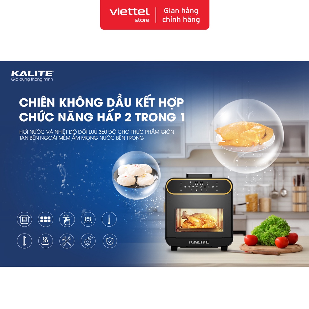 [Mã ELHADEV giảm 4% đơn 300K] Nồi chiên hơi nước Kalite STEAMPRO 15 Lit Chính hãng