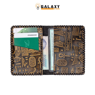 Ví Nam Nữ Da Bò Vân Ai Cập Handmade Cao Cấp Galaxy Store GVM10