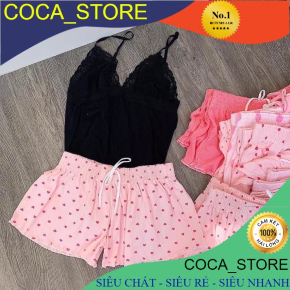 Quần Short Nữ Chạy Viền Chấm Bi , Coca Store, Quần Đùi Nữ Cạp Chun 2 Màu V006