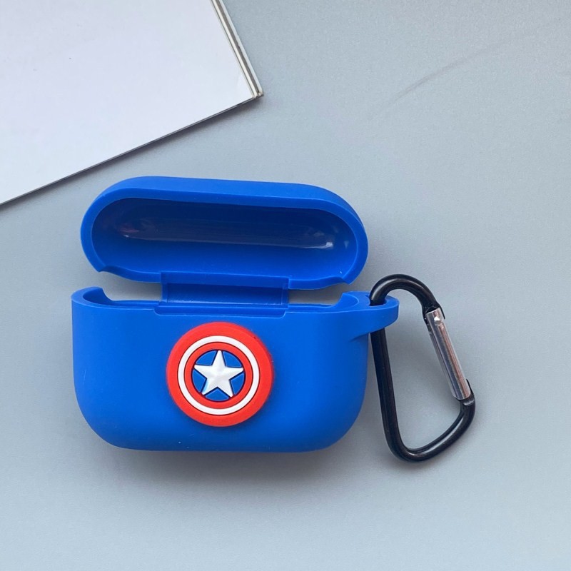 Bao Ốp AirPods Pro Silicon Dẻo Siêu Anh Hùng Marvel Có Tặng Móc Khóa