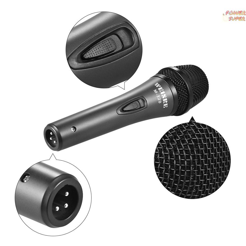 PSUPER Professional Dynamic Moving-coil Vocal Handheld Microphone Cardioid with 16ft XLR-to-1/4" Detachable Cable for Karaoke Stage Home Studio Recording