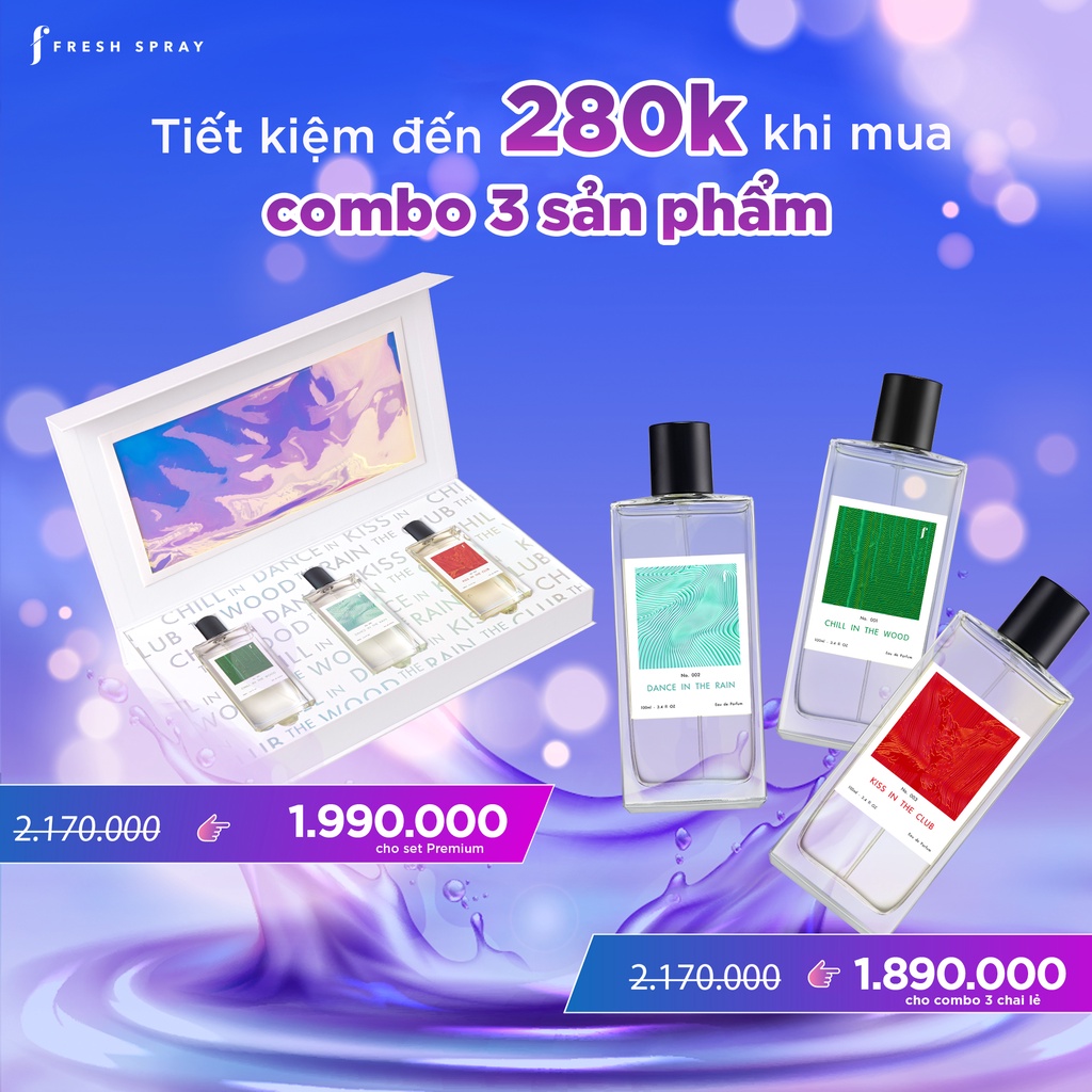 Nước Hoa F SET PREMIUM Phiên bản giới hạn 3x100ml - F Fresh Spray Eau de Parfum