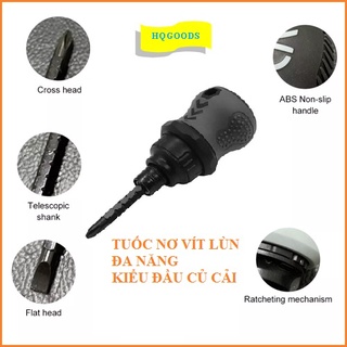 Tuốc nơ vít lùn đầu củ cải đa năng hai đầu vặn vít đổi đầu trợ lực có thể điều chỉnh chiều dài linh hoạt và tiện lợi