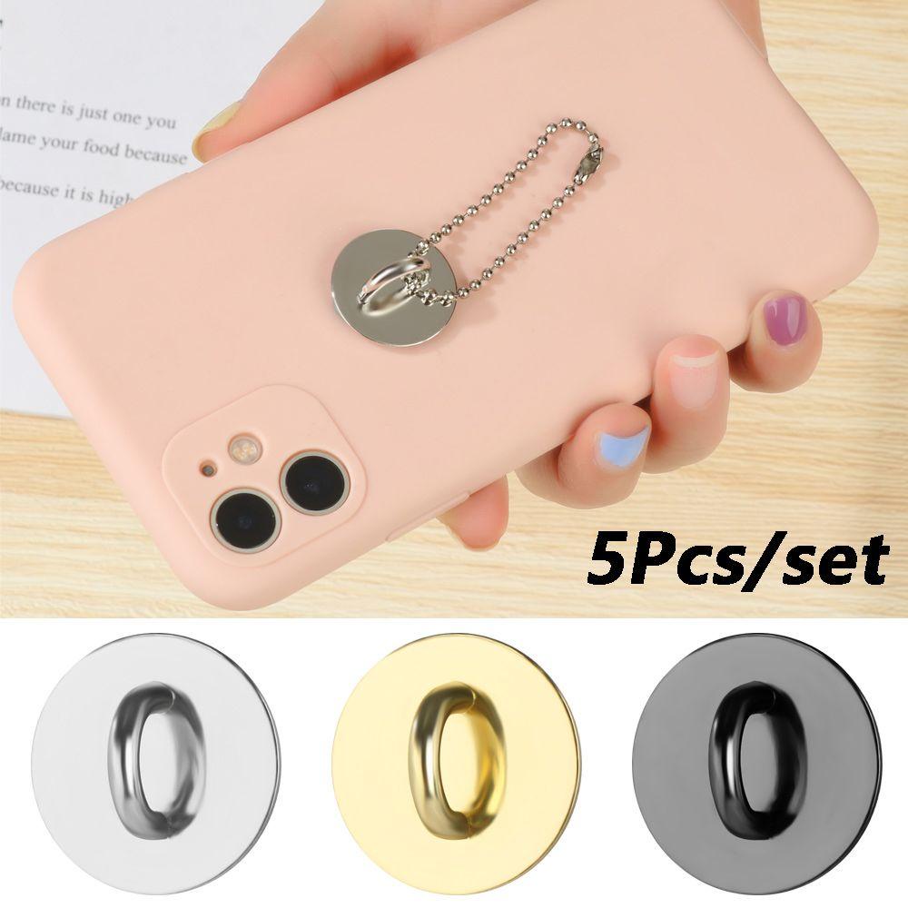 Set 5 Khóa Tròn Bằng Kim Loại Tự Dính Không Cần Khoan Lỗ Dùng Làm Mặt Dây Chuyền DIY