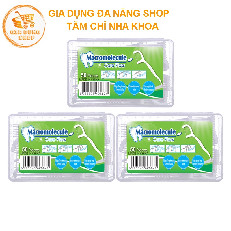 Tăm chỉ nha khoa vệ sinh răng miệng hộp 50 cây
