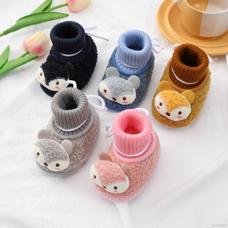 Giày bốt cổ cao họa tiết hoạt hình dễ thương thoáng khí cho bé từ 0-18 tháng tuổi