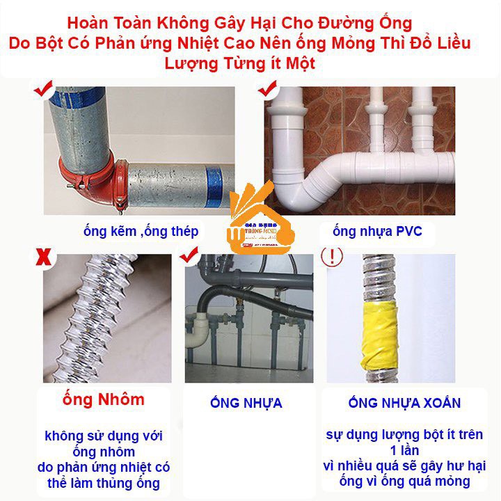 🤩YUHAO🤩Bột Thông Bồn Cầu,Bột thông cống,Thông Lavabo Cực Mạnh.FREESHIP . Xử lý triệt để thông tắc ngẽn