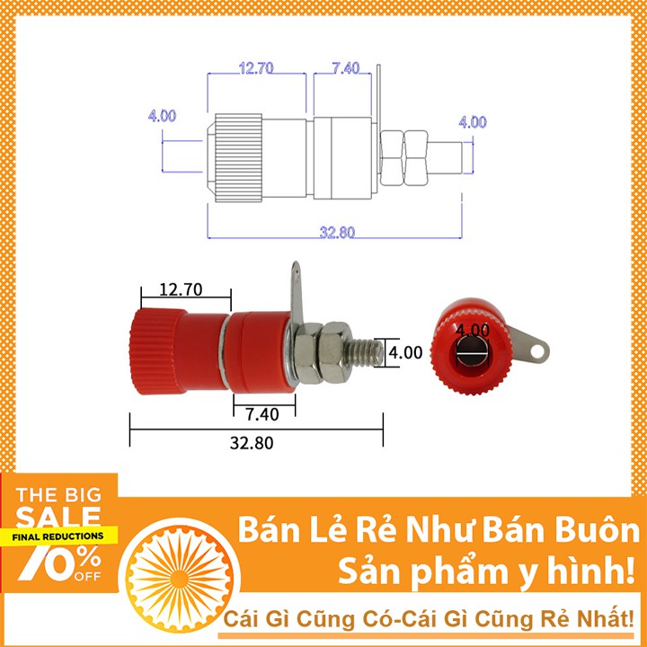 Đầu Jack JS910 B-B Màu Đỏ Dài Giá Rẻ